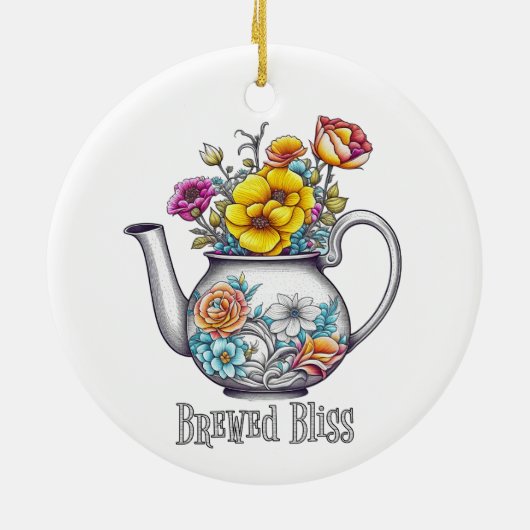 Brew Bliss Teapot Keramik Ornament (Hinten)