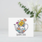 Brew Bliss Teapot Postkarte (Stehend Vorderseite)