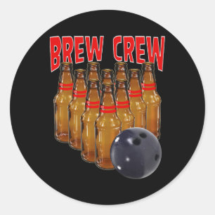 Brew Crew Bowling Runder Aufkleber