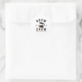 ☕ Brew Crew Coffee Shop Mitarbeiter Logo ☕ Runder Aufkleber (Tasche)