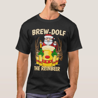 Brew-Dolf Reinbier Rentier Weihnachtsmann T-Shirt