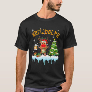 Brew-Dolph Weihnachtsmann Trinken Bier Lover T-Shirt