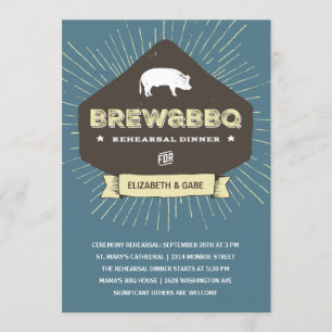Brew & GRILLEN   Rustikales Probe Dinner Einladung