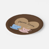 Brew Liebe! Kaffeemugs Pappteller (Schrägansicht)