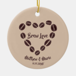 Brew Love Coffee Bean Heart Keramik Ornament