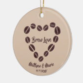 Brew Love Coffee Bean Heart Keramik Ornament (Links)
