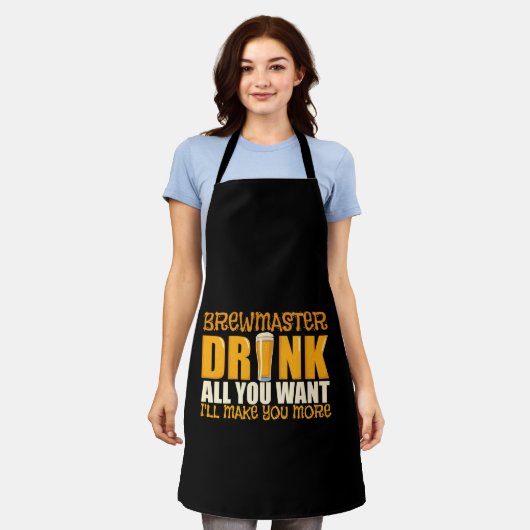 Brew Master I'll Make You More Drinking Joke Schürze (Getragen)