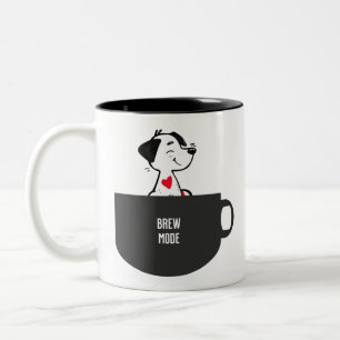 Brew-Modus-Kaffe-Hund Zweifarbige Tasse