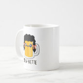 Brew-nette Funny Brünett Beer Pun Kaffeetasse (Vorderseite Links)
