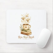 Brew. Read. Repeat. | Gemütlicher Kaffee- & Buchli Mousepad (Mit Mouse)