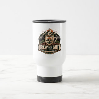 Brew With Grit Vintage Coffee Fitness Stärke Reisebecher