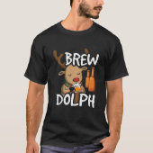 Brewdolph Beer Drink Rudolph Reindeer Weihnachten T-Shirt (Vorderseite)