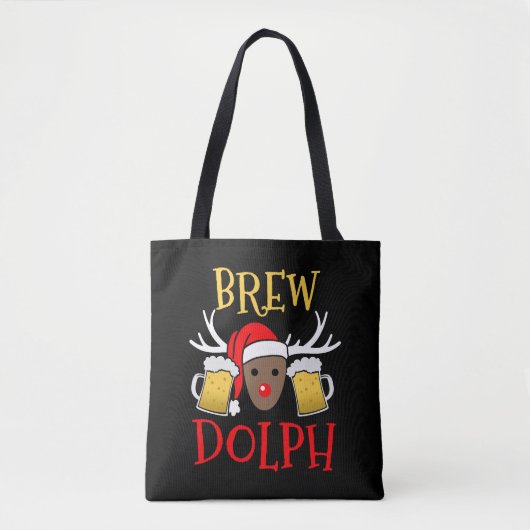 Brewdolph - Funny Reindeer Beer Christmas Geschenk Tasche (Vorderseite)