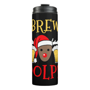 Brewdolph - Funny Reindeer Beer Christmas Geschenk Thermosbecher
