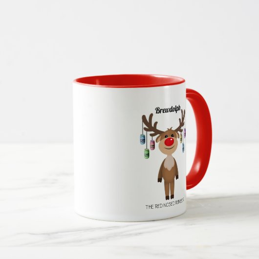 Brewdolph the Red Nosed Reinbeer Tasse (VorderseiteRechts)