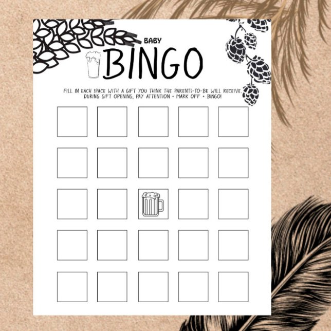 Brewery Baby - B&W - Baby Shower Baby Bingo Game (Von Creator hochgeladen)