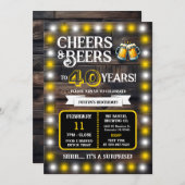 Brewery Surprise Cheers and Beers to 40 Years Einladung (Vorne/Hinten)