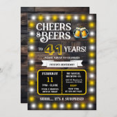 Brewery Surprise Cheers and Beers to 41 Years Einladung (Vorne/Hinten)