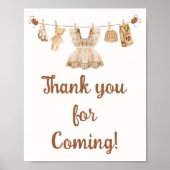Brewing Coffee Baby Shower Thank You Sign Poster (Vorne)