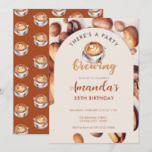 Brewing Coffee Bean Any Age Birthday Einladung (Vorne/Hinten)