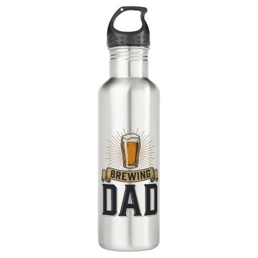 Brewing Dad Beer Vintage Engraving Shirt Design_1 Edelstahlflasche (Vorderseite)