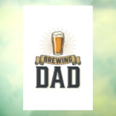 Brewing Dad Beer Vintage Engraving Shirt Design_1 Fensteraufkleber (Blatt 3)