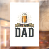 Brewing Dad Beer Vintage Engraving Shirt Design_1 Fensteraufkleber (Blatt 2)