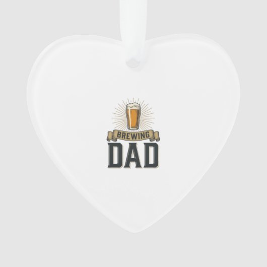 Brewing Dad Beer Vintage Engraving Shirt Design_1 Ornament (Vorderseite)