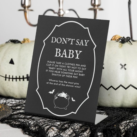 Brewing Halloween Baby Shower Say Baby Game nicht Sockelschild