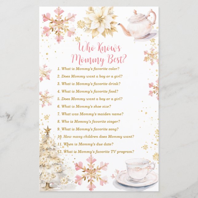 Brewing Pink Winter Tea Party Who Knows Mommy Best (Vorderseite)