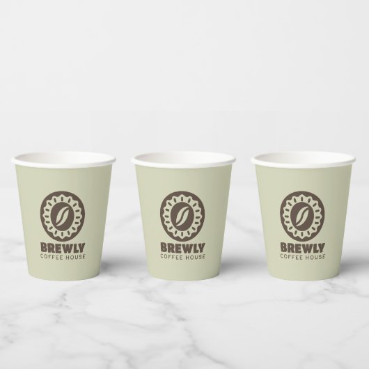 Brewly-Café-Logo Pappbecher (Multi)
