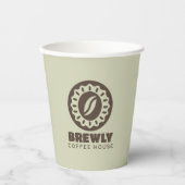 Brewly-Café-Logo Pappbecher (Vorderseite)