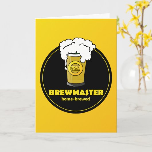Brewmaster Beer Vathers Day Card Karte (Gelbe Blume)