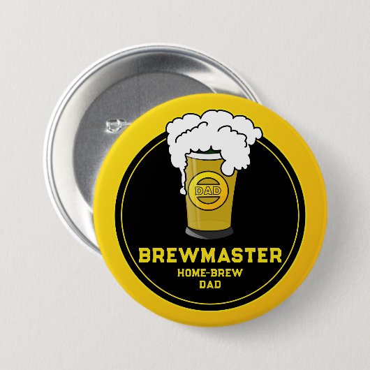 Brewmaster Beer Zuhause-brew Vater Button (Vorne & Hinten)