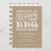 Brews and GRILLEN Couples Showdusche auf Kraft Einladung (Vorne/Hinten)