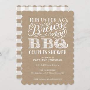 Brews and GRILLEN Couples Showdusche auf Kraft Einladung