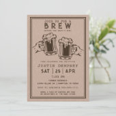 Brews Before the Baby's Due Men's Diaper Party  Einladung (Stehend Vorderseite)