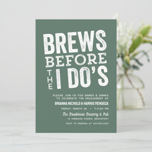 Brews, bevor ich Do's Probe Abendessen Salbei Einladung (Stehend Vorderseite)