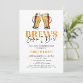 Brews, bevor ich es tue! Bier Wedding Couples Dusc Einladung (Stehend Vorderseite)