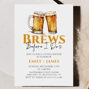 Brews, bevor ich es tue! Bier Wedding Couples Dusc Einladung