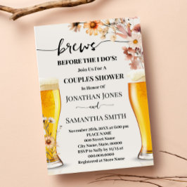 Brews, bevor ich Paare Dusche Fall Wildblumen Einladung