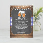 Brews, bevor ich Verlobungs-Blau tat, laden ein Einladung (Stehend Vorderseite)