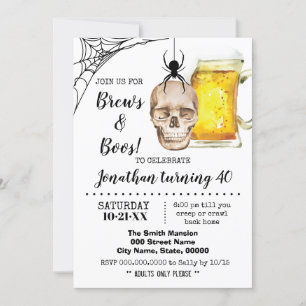 Brews & Boos Halloween Adult Birthday Schäferbier Einladung