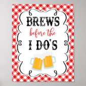 Brews vor dem I'Red Gingham Ich mache GRILLEN Post Poster (Vorne)