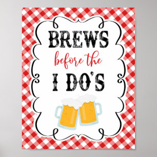 Brews vor dem I'Red Gingham Ich mache GRILLEN Post Poster