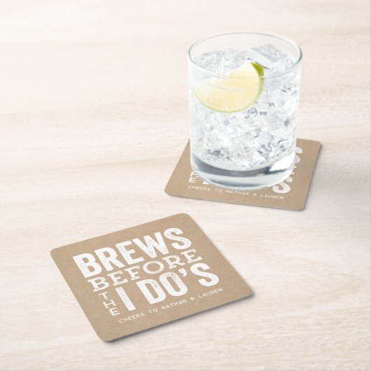 Brews vor der Hochzeit Rechteckiger Pappuntersetzer (Vor Ort)