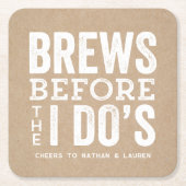 Brews vor der Hochzeit Rechteckiger Pappuntersetzer (Vorderseite)