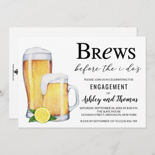 Brews vor der I Do-Engagement-Partei Einladung (Vorne/Hinten)