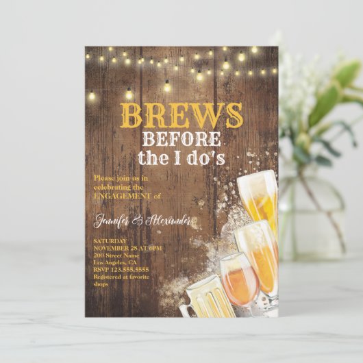 Brews vor der "I Do"-Engagement-Partei Einladung (Stehend Vorderseite)