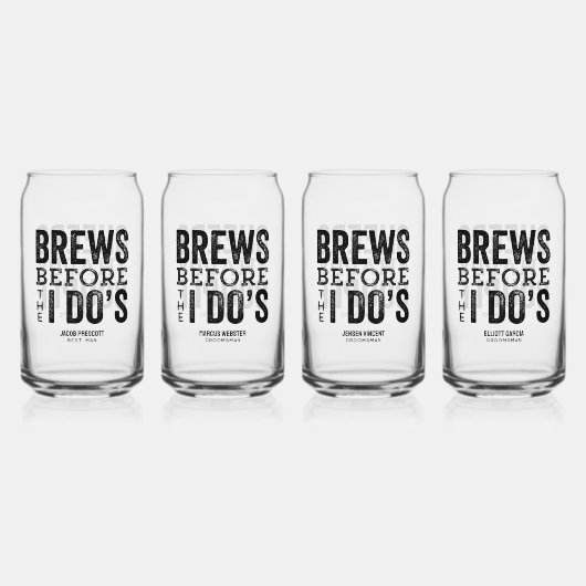 Brews vor I Do's Bachelor Party Spaß Dosenglas (Vorderseite)